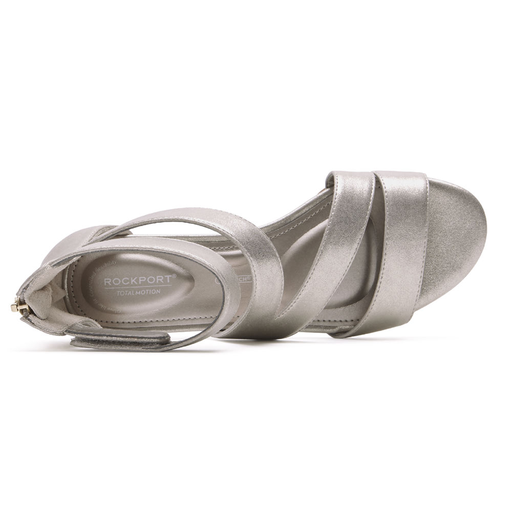 Rockport Sandals For Womens Silver - Total Motion Zandra Strappy - IU7158263